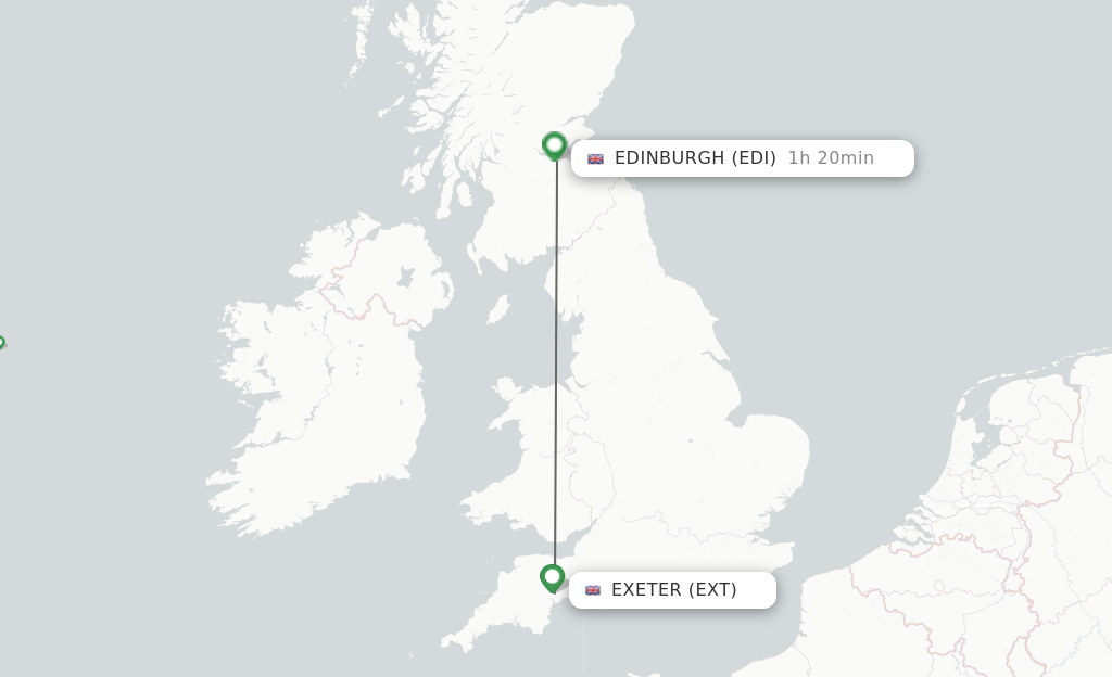 Flights from Exeter to Edinburgh