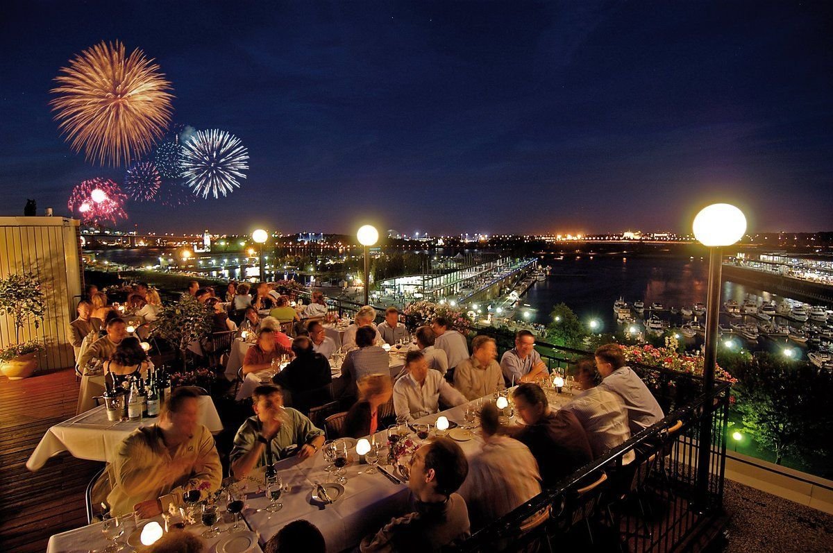 Montreal, Canada - fireworks and Christmas magic in the old town